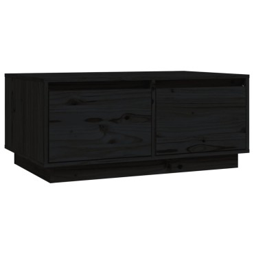 vidaXL Τραπεζάκι Σαλονιού Μαύρο 80x50x35cm από Μασίφ Ξύλο Πεύκου 1 τεμ.