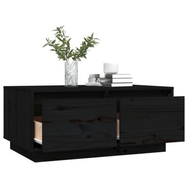 vidaXL Τραπεζάκι Σαλονιού Μαύρο 80x50x35cm από Μασίφ Ξύλο Πεύκου 1 τεμ.