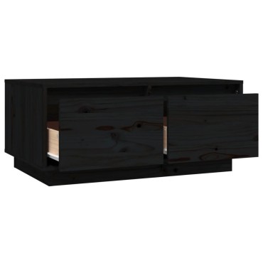 vidaXL Τραπεζάκι Σαλονιού Μαύρο 80x50x35cm από Μασίφ Ξύλο Πεύκου 1 τεμ.
