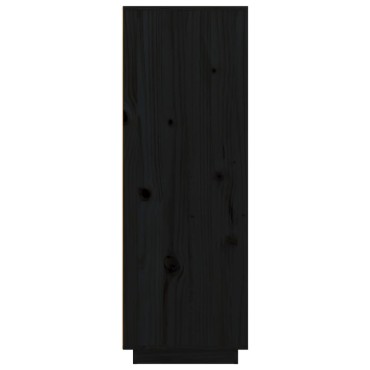 vidaXL Ντουλάπι Ψηλό Μαύρο 60x40x116,5cm από Μασίφ Ξύλο Πεύκου 1 τεμ.