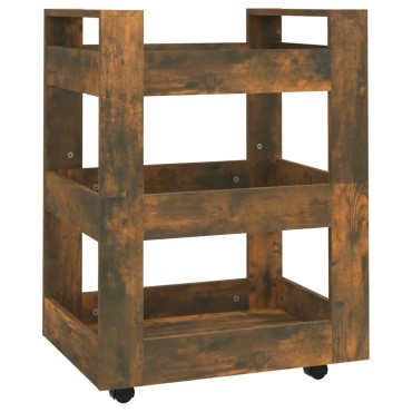 vidaXL Τρόλεϊ Κουζίνας Καπνιστή Δρυς 60x45x80cm από Επεξεργασμένο Ξύλο 1 τεμ.