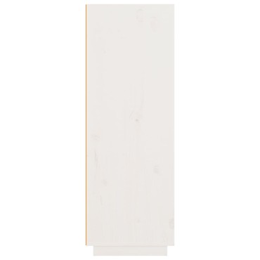 vidaXL Ντουλάπι Ψηλό Λευκό 89x40x116,5cm από Μασίφ Ξύλο Πεύκου 1 τεμ.