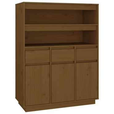 vidaXL Ντουλάπι Ψηλό Καφέ Μέλι 89x40x116,5cm από Μασίφ Ξύλο Πεύκου 1 τεμ.