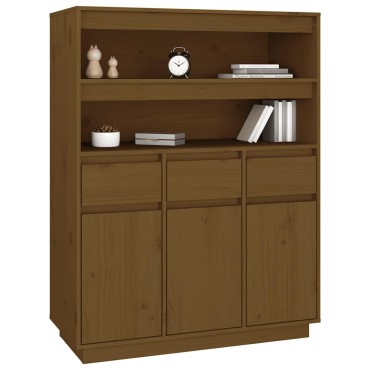 vidaXL Ντουλάπι Ψηλό Καφέ Μέλι 89x40x116,5cm από Μασίφ Ξύλο Πεύκου 1 τεμ.