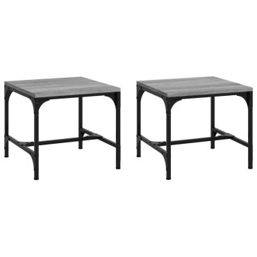 vidaXL Τραπεζάκια Σαλονιού 2 τεμ. Γκρι Sonoma 40x40x35cm Επεξ. Ξύλο