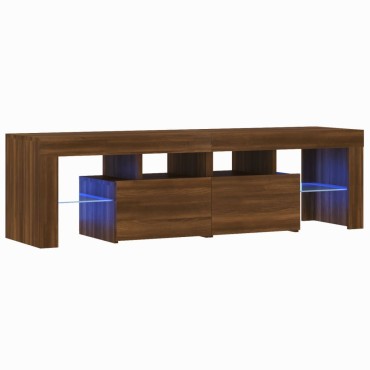 vidaXL Έπιπλο Τηλεόρασης με LED Καφέ Δρυς 140x36,5x40cm