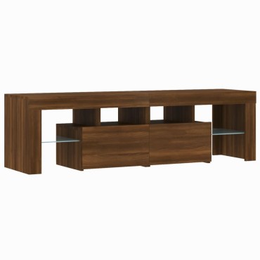vidaXL Έπιπλο Τηλεόρασης με LED Καφέ Δρυς 140x36,5x40cm