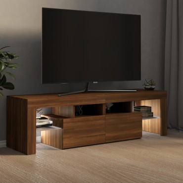 vidaXL Έπιπλο Τηλεόρασης με LED Καφέ Δρυς 140x36,5x40cm