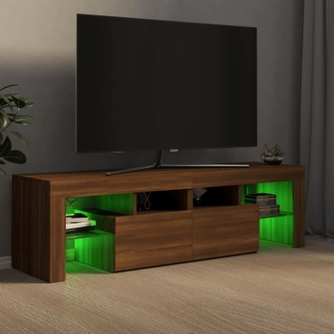vidaXL Έπιπλο Τηλεόρασης με LED Καφέ Δρυς 140x36,5x40cm