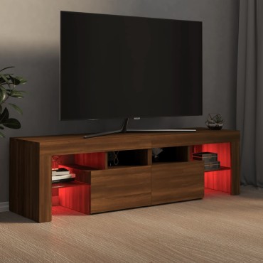 vidaXL Έπιπλο Τηλεόρασης με LED Καφέ Δρυς 140x36,5x40cm