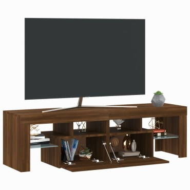 vidaXL Έπιπλο Τηλεόρασης με LED Καφέ Δρυς 140x36,5x40cm