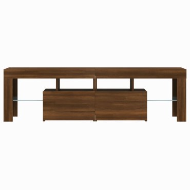 vidaXL Έπιπλο Τηλεόρασης με LED Καφέ Δρυς 140x36,5x40cm