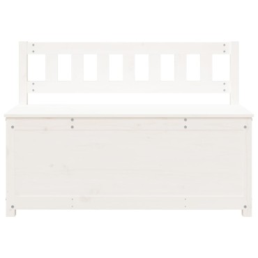 vidaXL Παγκάκι Λευκό 110x41x76,5cm από Μασίφ Ξύλο Πεύκου