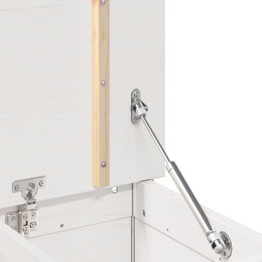 vidaXL Παγκάκι Λευκό 110x41x76,5cm από Μασίφ Ξύλο Πεύκου