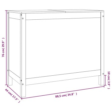 vidaXL Καλάθι Ρούχων Καφέ μελί 88,5x44x76 εκ από Μασίφ Ξύλο Πεύκου