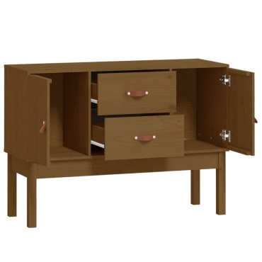 vidaXL Ντουλάπι Καφέ Μελί 110x40x78cm από Μασίφ Ξύλο Πεύκου 1 τεμ.