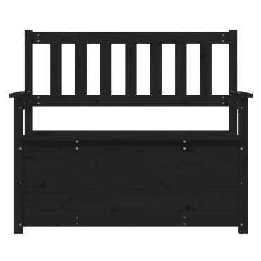 vidaXL Παγκάκι Μαύρο 112,5x51,5x96,5cm από Μασίφ Ξύλο Πεύκου