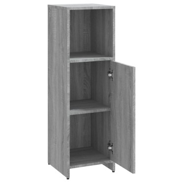 vidaXL Ντουλάπι Μπάνιου Γκρι Sonoma 30x30x95cm Επεξεργασμένο Ξύλο