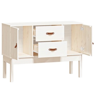 vidaXL Συρταριέρα Λευκή 110x40x78cm από Μασίφ Ξύλο Πεύκου 1 τεμ.