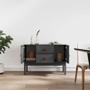 vidaXL Συρταριέρα Γκρι 110x40x78cm από Μασίφ Ξύλο Πεύκου 1 τεμ.