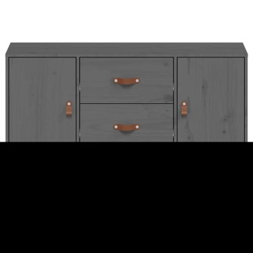 vidaXL Συρταριέρα Γκρι 110x40x78cm από Μασίφ Ξύλο Πεύκου 1 τεμ.