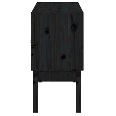 vidaXL Συρταριέρα Μαύρη 110x40x78cm από Μασίφ Ξύλο Πεύκου 1 τεμ.