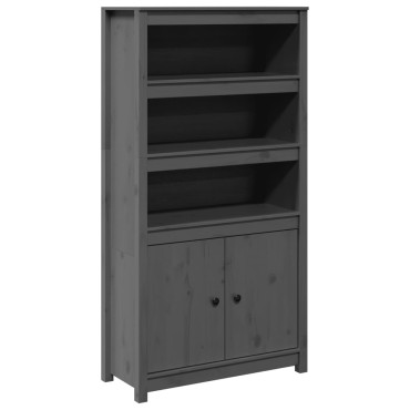 vidaXL Ντουλάπι Ψηλό Γκρι 80x35x154cm από Μασίφ Ξύλο Πεύκου 1 τεμ.