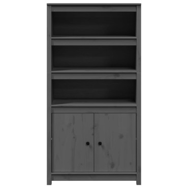 vidaXL Ντουλάπι Ψηλό Γκρι 80x35x154cm από Μασίφ Ξύλο Πεύκου 1 τεμ.