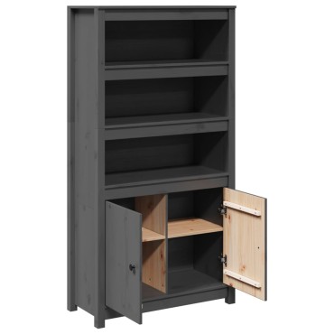vidaXL Ντουλάπι Ψηλό Γκρι 80x35x154cm από Μασίφ Ξύλο Πεύκου 1 τεμ.