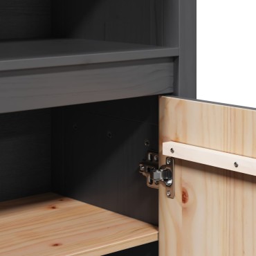 vidaXL Ντουλάπι Ψηλό Γκρι 80x35x154cm από Μασίφ Ξύλο Πεύκου 1 τεμ.