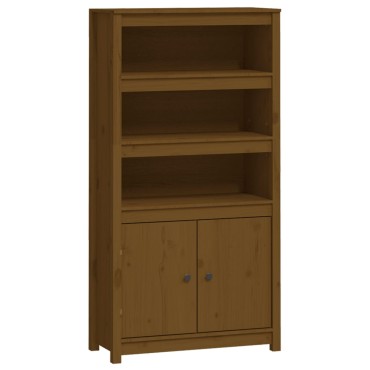vidaXL Ντουλάπι Ψηλό Καφέ Μέλι 80x35x154cm από Μασίφ Ξύλο Πεύκου 1 τεμ.