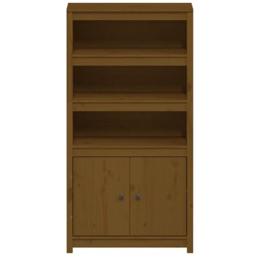 vidaXL Ντουλάπι Ψηλό Καφέ Μέλι 80x35x154cm από Μασίφ Ξύλο Πεύκου 1 τεμ.