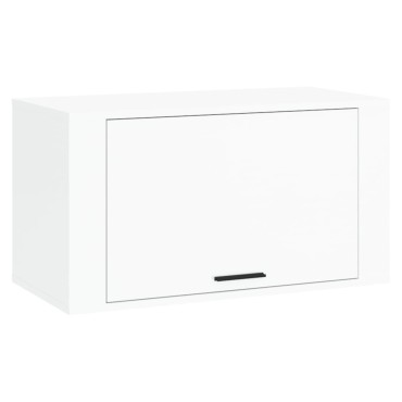 vidaXL Παπουτσοθήκη Επιτοίχια Γυαλ. Λευκό 70x35x38cm Επεξ. Ξύλο