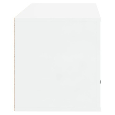 vidaXL Παπουτσοθήκη Επιτοίχια Γυαλ. Λευκό 70x35x38cm Επεξ. Ξύλο