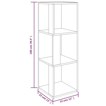 vidaXL Γωνιακό Έπιπλο Καφέ δρυς 33x33x100cm από Επεξεργ. Ξύλο