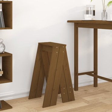 vidaXL Σκαμπό 2 τεμ. Μελί 40x40x75cm από Μασίφ Ξύλο Πεύκου