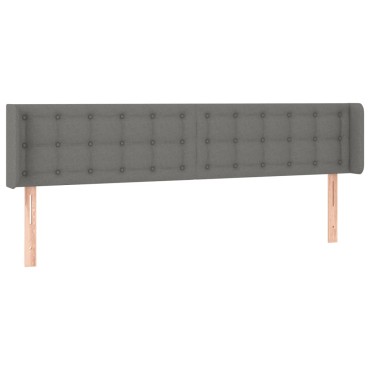 vidaXL Κεφαλάρι Κρεβατιού LED Σκούρο Γκρι 163x16x78/88cm Υφασμάτινο 1 τεμ.