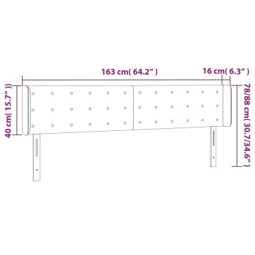 vidaXL Κεφαλάρι Κρεβατιού LED Σκούρο Γκρι 163x16x78/88cm Υφασμάτινο 1 τεμ.