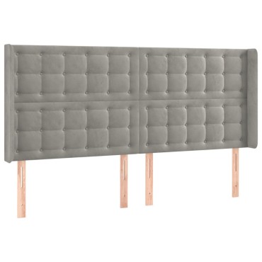 vidaXL Κρεβάτι Boxspring με Στρώμα & LED Αν.Γκρι 200x200 εκ. Βελούδινο