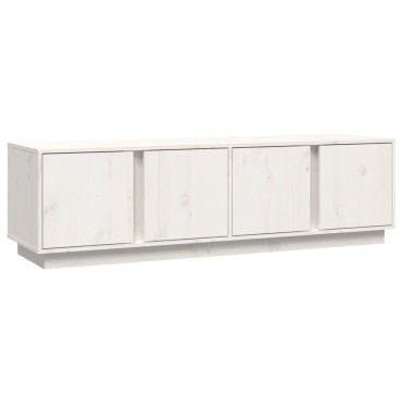 vidaXL Έπιπλο Τηλεόρασης Λευκό 140x40x40cm από Μασίφ Ξύλο Πεύκου