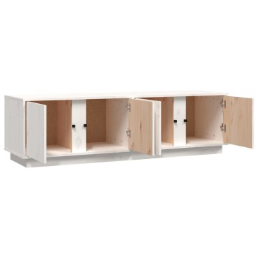 vidaXL Έπιπλο Τηλεόρασης Λευκό 140x40x40cm από Μασίφ Ξύλο Πεύκου
