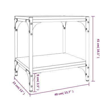 vidaXL Έπιπλο Τηλεόρασης Μαύρο 40x33x41cm Επεξεργασμένο Ξύλο & Ατσάλι