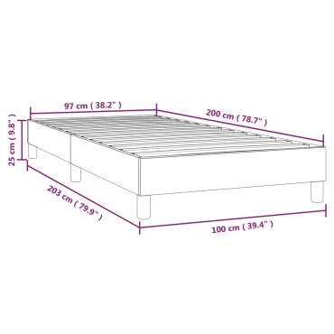 vidaXL Πλαίσιο Κρεβατιού Γκρι 100x200 εκ. από Συνθετικό Δέρμα