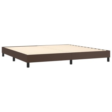 vidaXL Πλαίσιο Κρεβατιού Καφέ 200x200cm από Συνθετικό Δέρμα 1 τεμ. - Διπλό