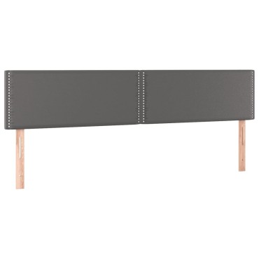 vidaXL Κρεβάτι Boxspring με Στρώμα & LED Γκρι 180x200 εκ. Συνθ. Δέρμα