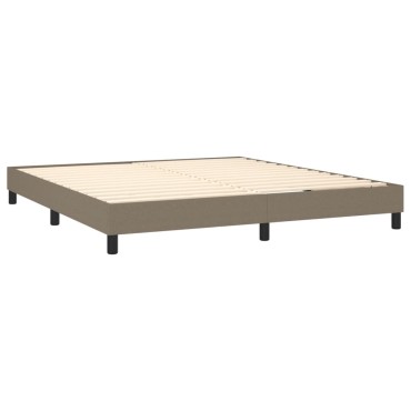 vidaXL Κρεβάτι Boxspring με Στρώμα & LED Taupe 180x200 εκ. Υφασμάτινο