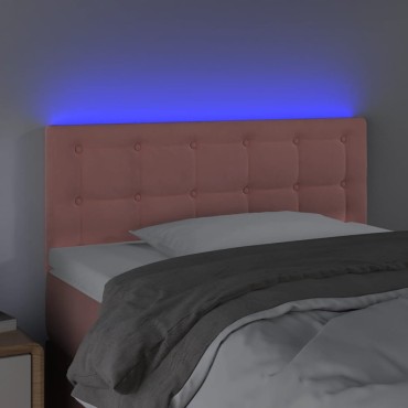 vidaXL Κεφαλάρι Κρεβατιού LED Ροζ 80x5x78/88cm Βελούδινο 1 τεμ.