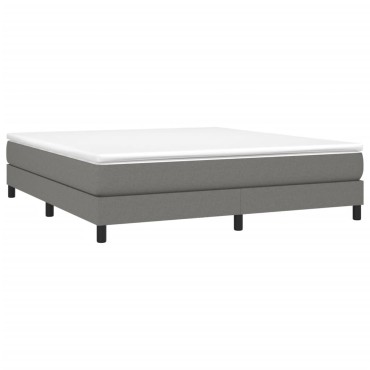 vidaXL Κρεβάτι Boxspring με Στρώμα Σκούρο Γκρι 180x200 εκ Υφασμάτιν