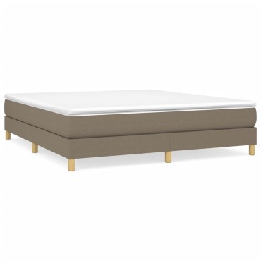 vidaXL Κρεβάτι Boxspring με Στρώμα Taupe 160x200 εκ. Υφασμάτινο