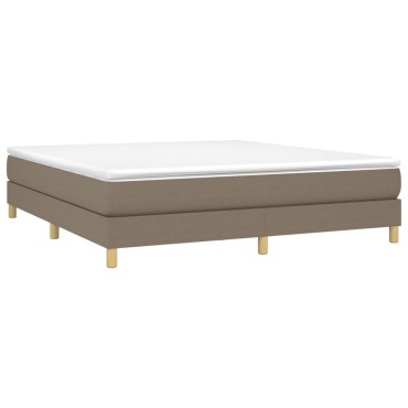 vidaXL Κρεβάτι Boxspring με Στρώμα Taupe 160x200 εκ. Υφασμάτινο